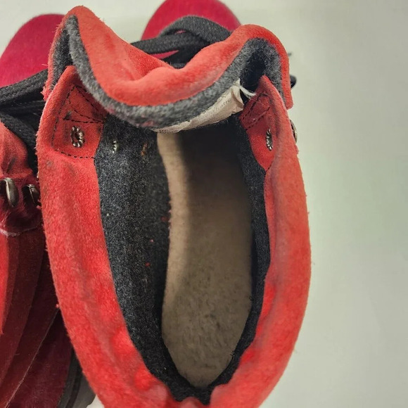Oscar Sport Fur Boots Red Size EU 39 (US 8) Winter Outdoor Made in Italy - Picture 13 of 16
